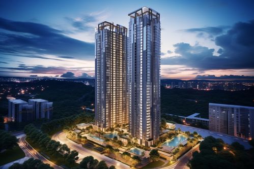 住宅实景房地产楼盘鸟瞰摄影图 摄影图